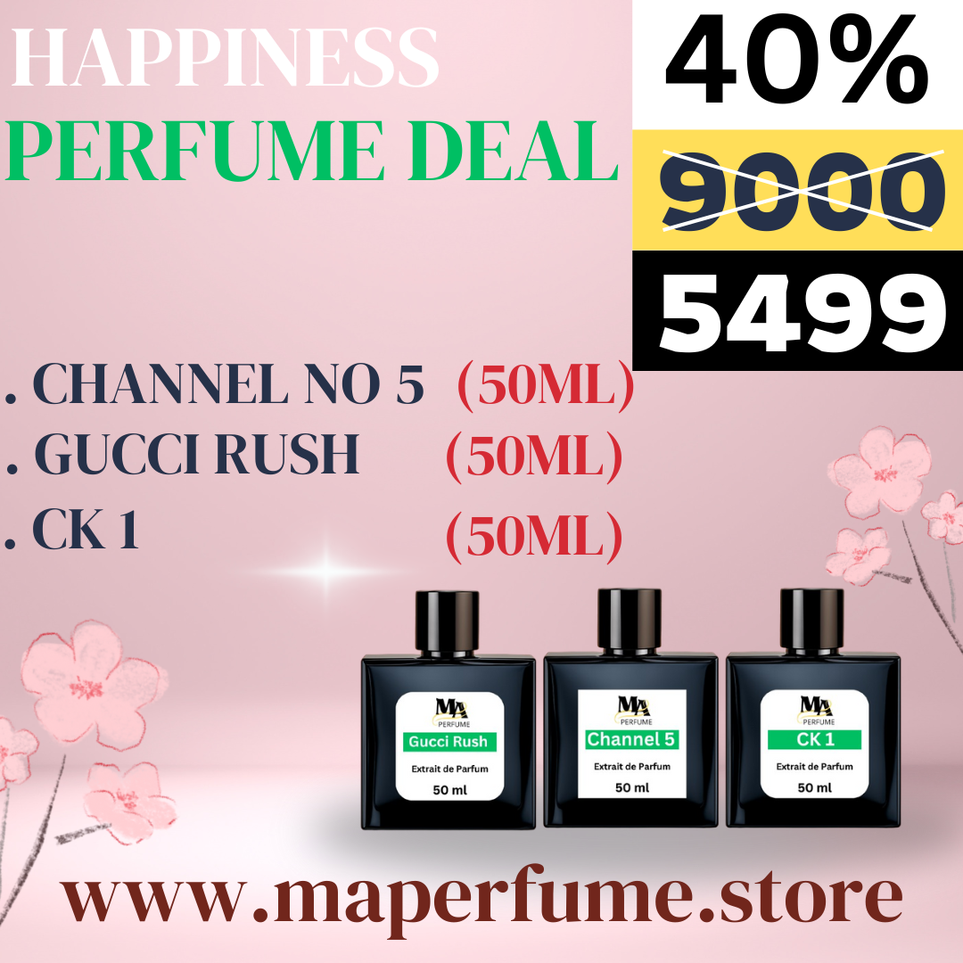 Happy Perfume Deal | 40% Off –Collection Deal | Channel 5 , CK 1 & Gucci Rush